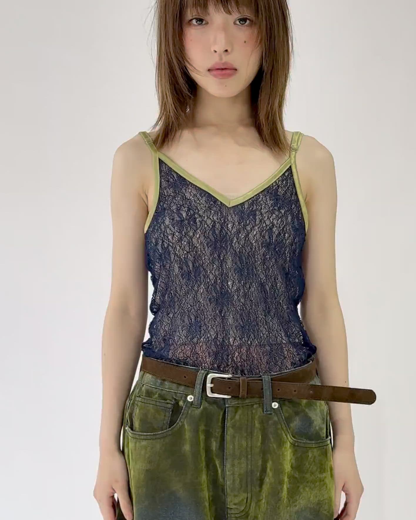 SHEER LACE CAMISOLE / シアーレースキャミソール（キャミソール