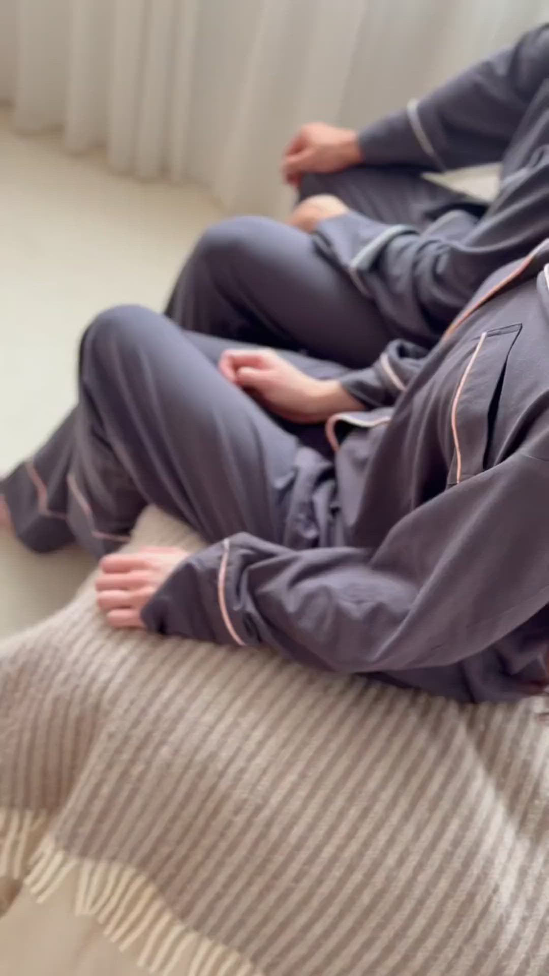 コットンベアパジャマ長袖＆ロングパンツ/セット【ペアパジャマ/限定