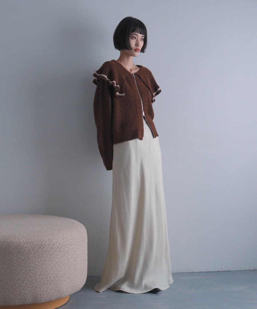 セール】フリルZIPカーディガン 581123（ニット/セーター）｜LOWRYS