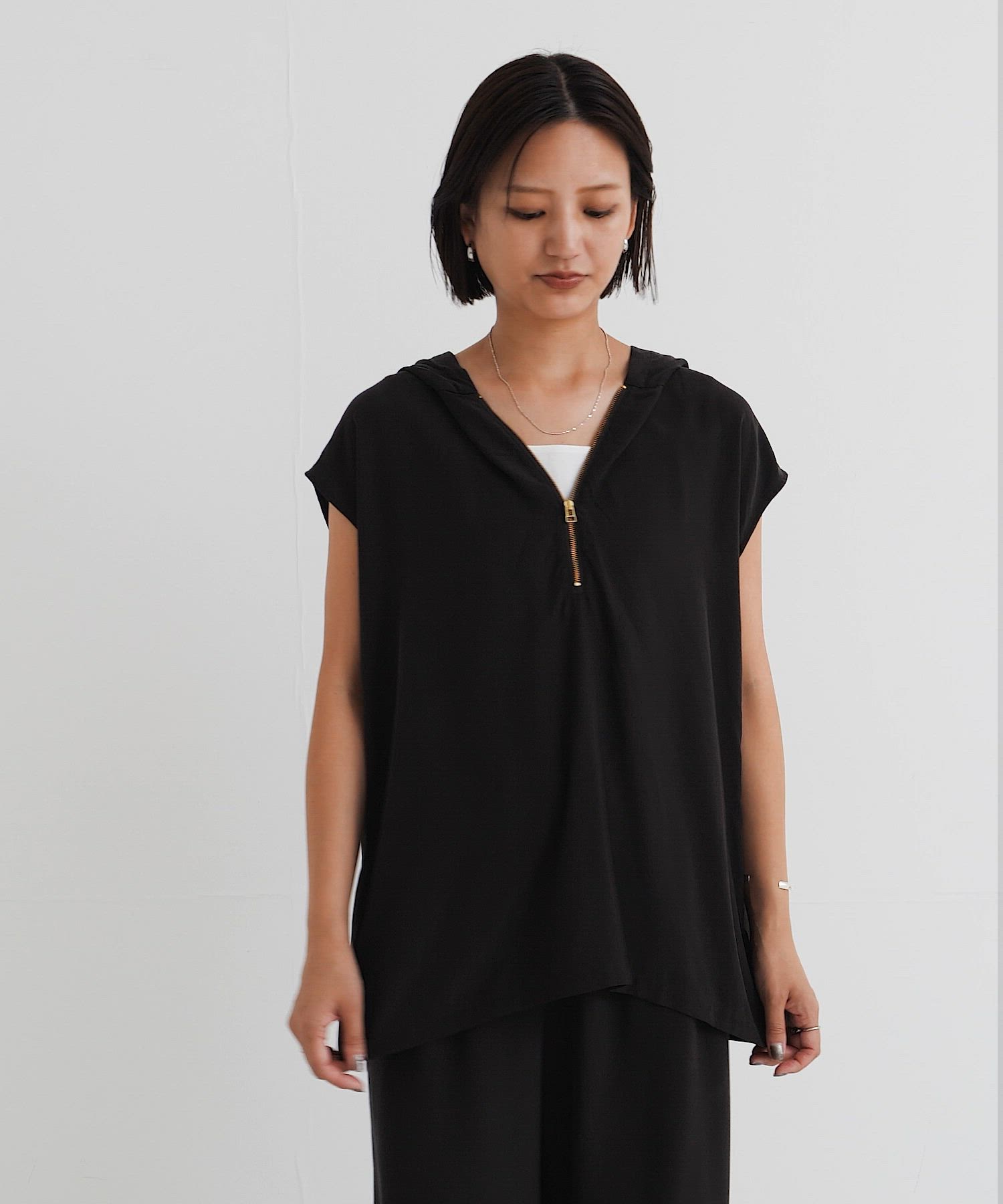 セール】キュプラレーヨンフーディトップス（Tシャツ/カットソー