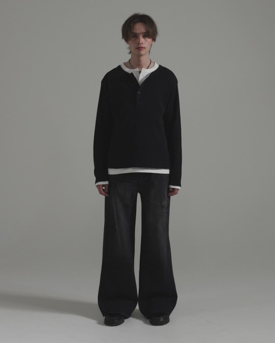 GRANCY】Seam Design Wide Straight Denim Pants / シームデザイン