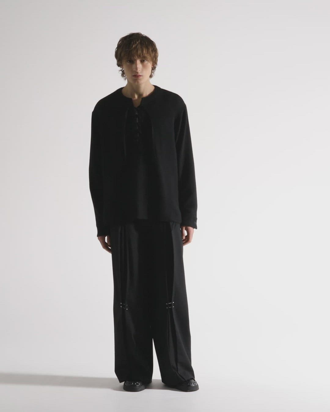 GRANCY】Lace-Up Light Mesh Pullover / レースアップライトメッシュ