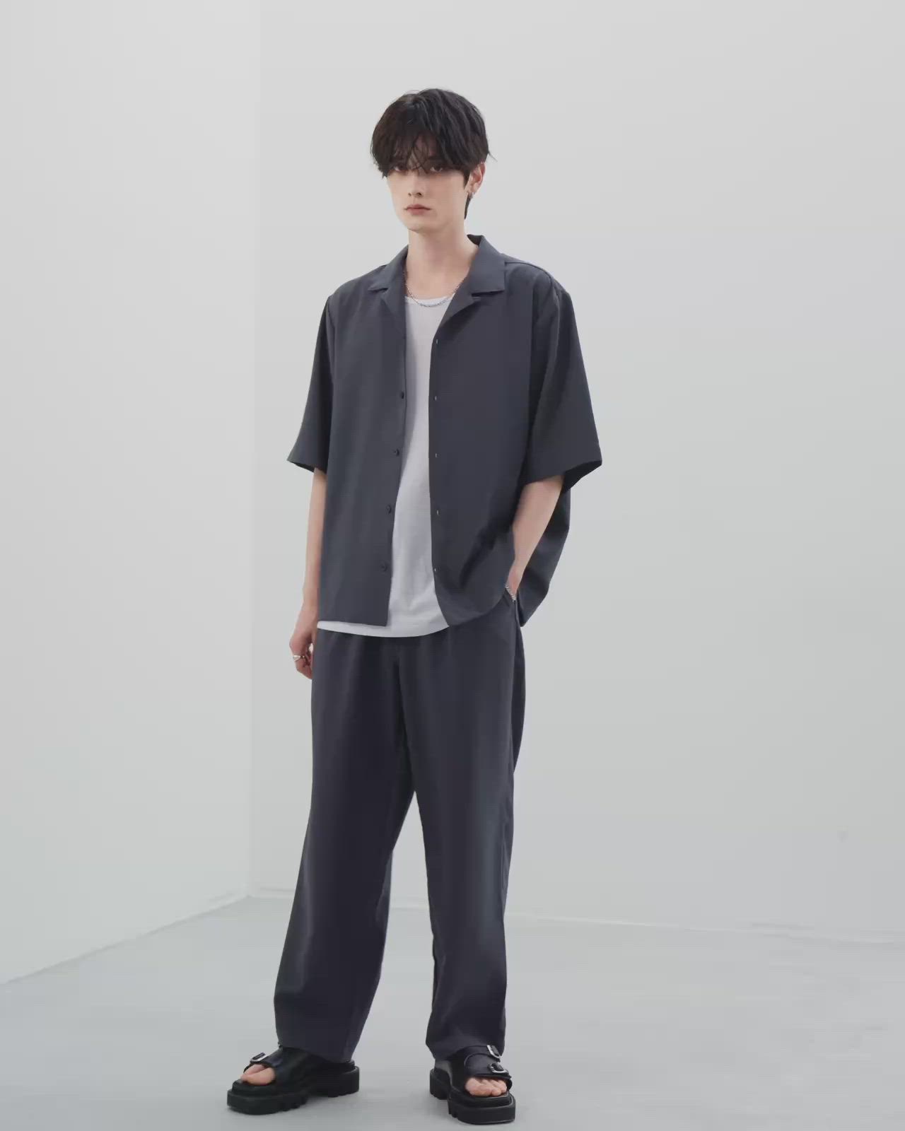 セール】【セットアップ 3点セット】防シワ接触冷感リラックスワイド