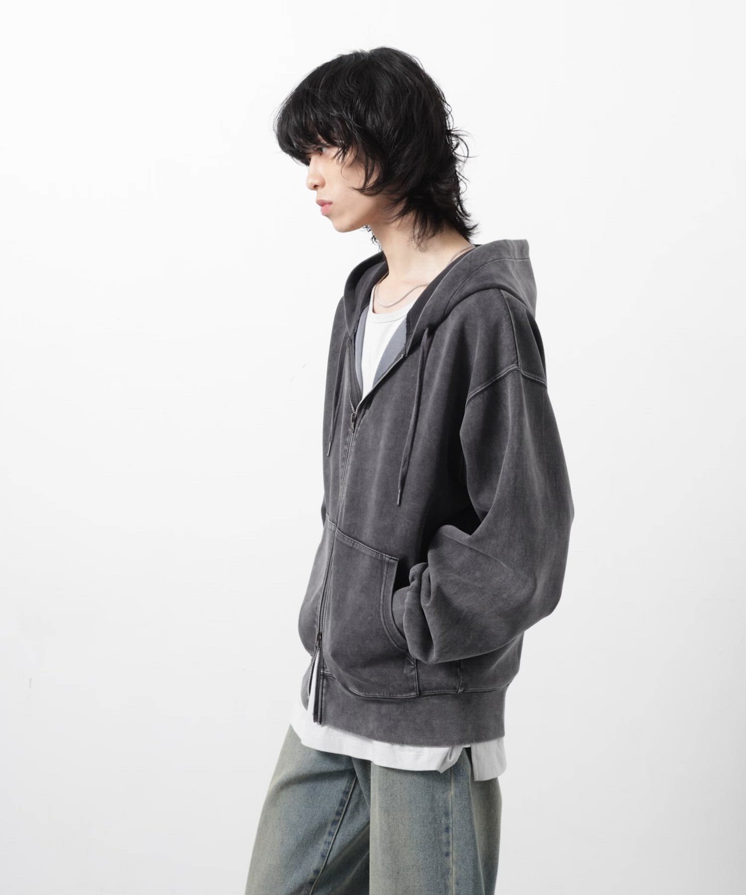 セール】【CIYOT】ヴィンテージ加工ケミカルウォッシュ ダブルジップ