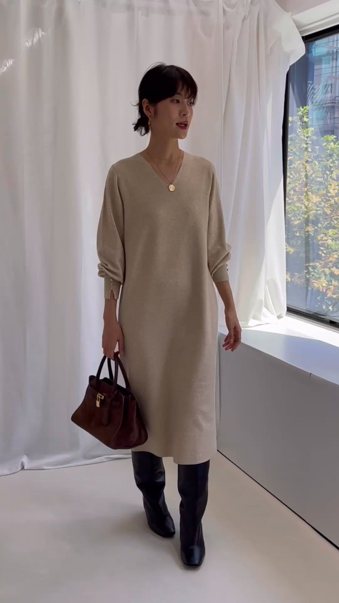 セール】◇【WEB限定】ウォッシャブルラメ総針Vネックコクーン