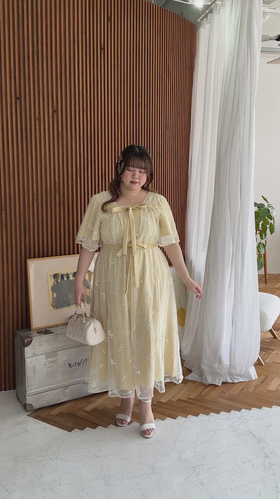 2WAY花柄チュールワンピース（ワンピース）｜CLETTE（クレット）の