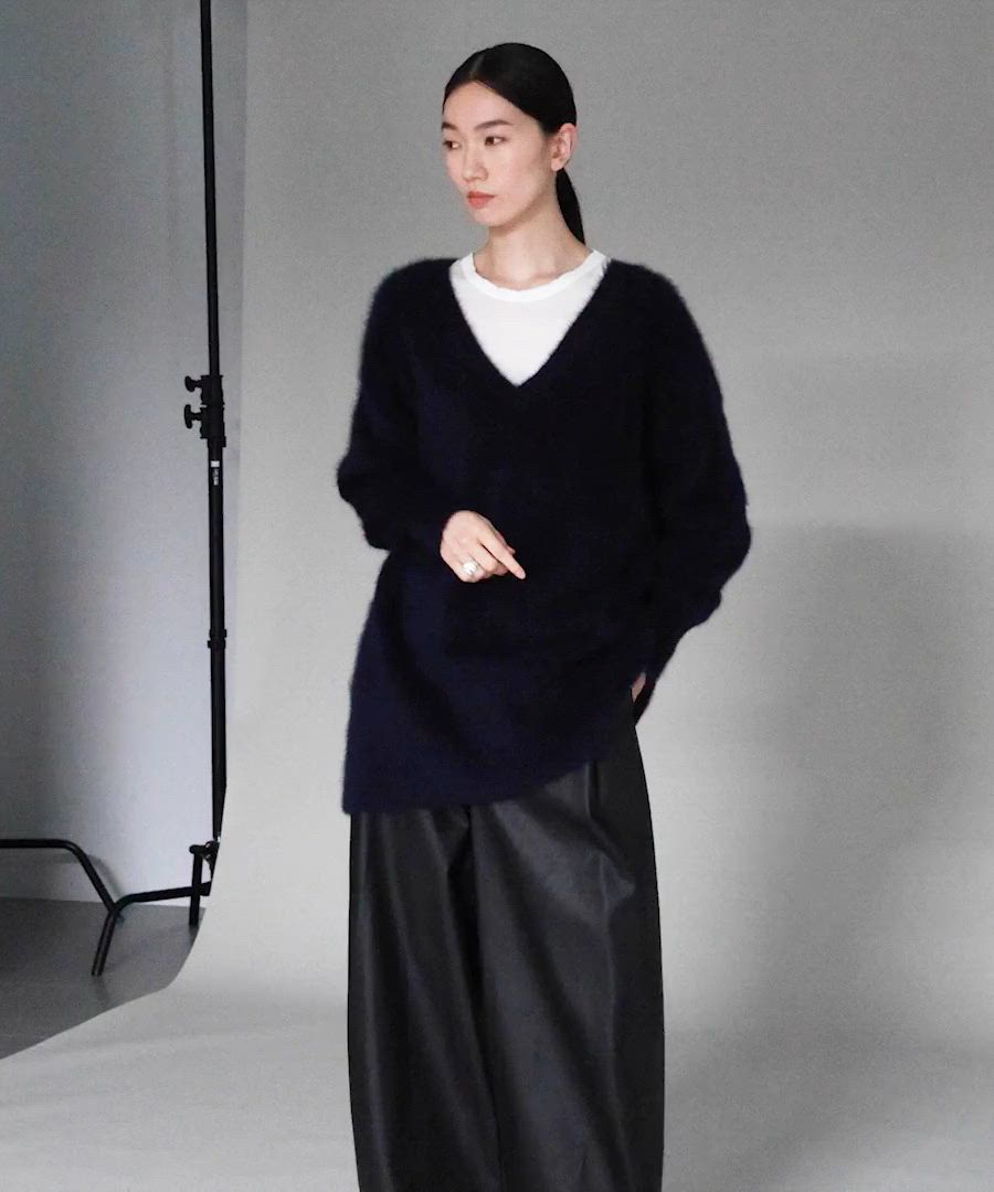 セール】Curensology(カレンソロジー)/FOXカシミヤVネックニットプル