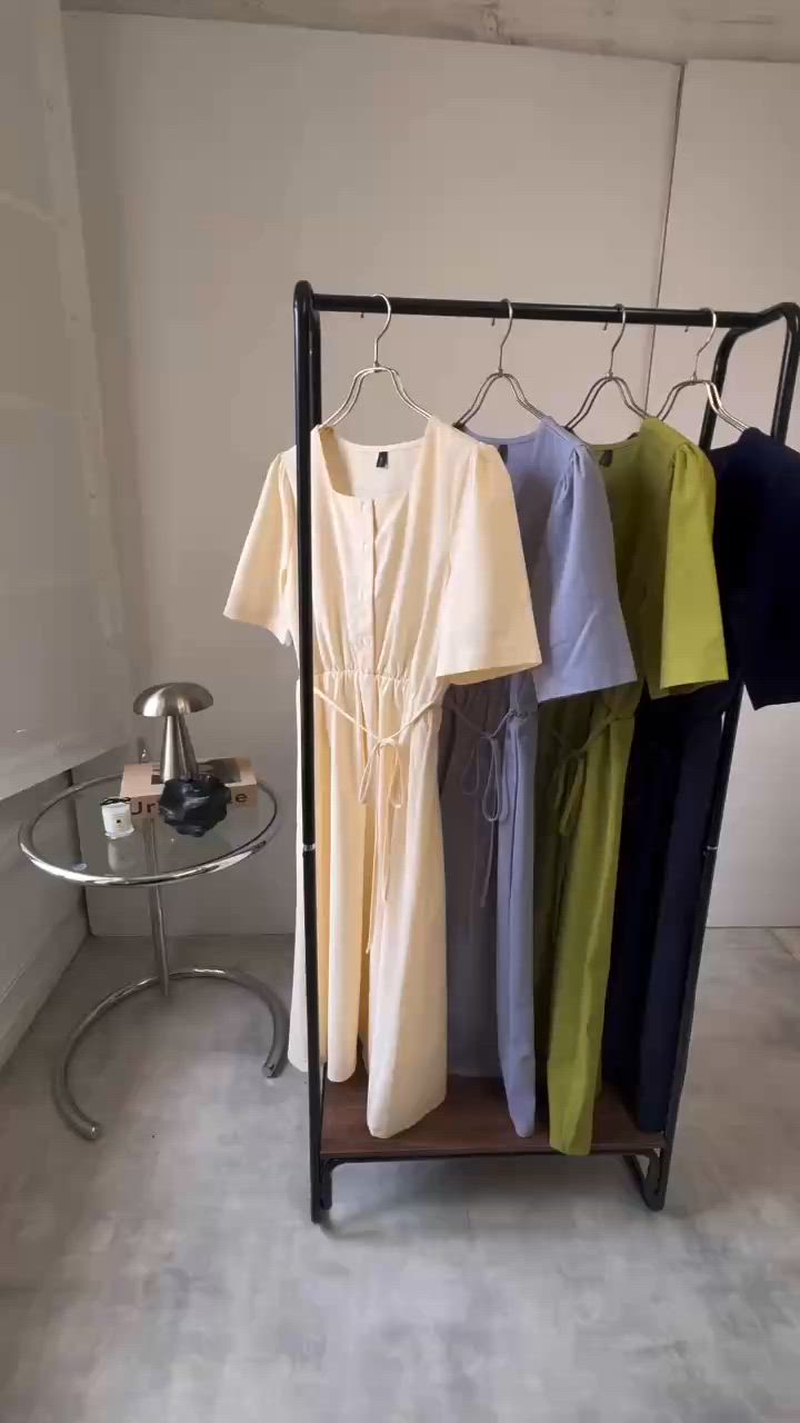 セール】スクエアネックウエストマークワンピース（ワンピース