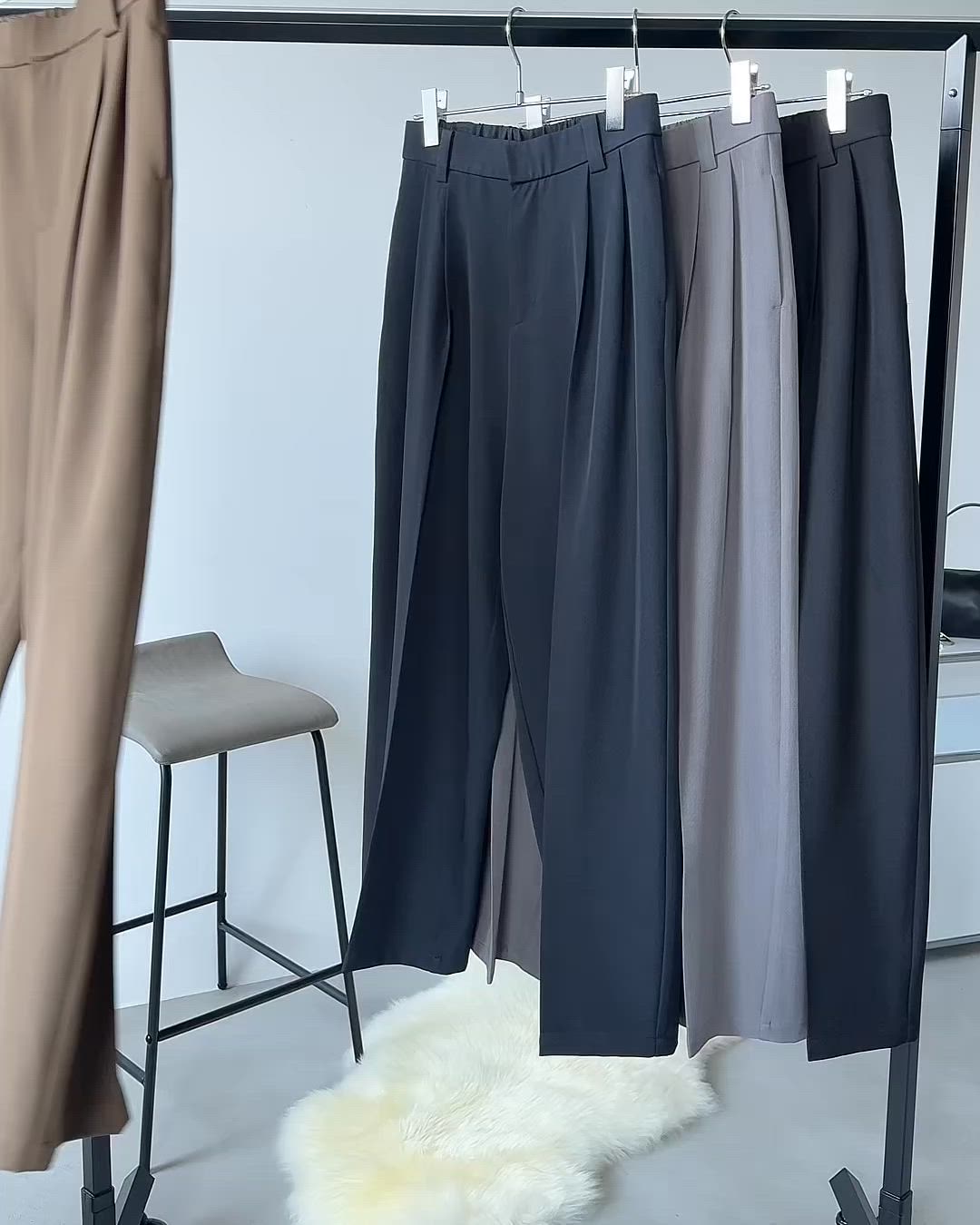 ツータックワイドスラックスパンツ / セットアップ対応 / サイズ展開