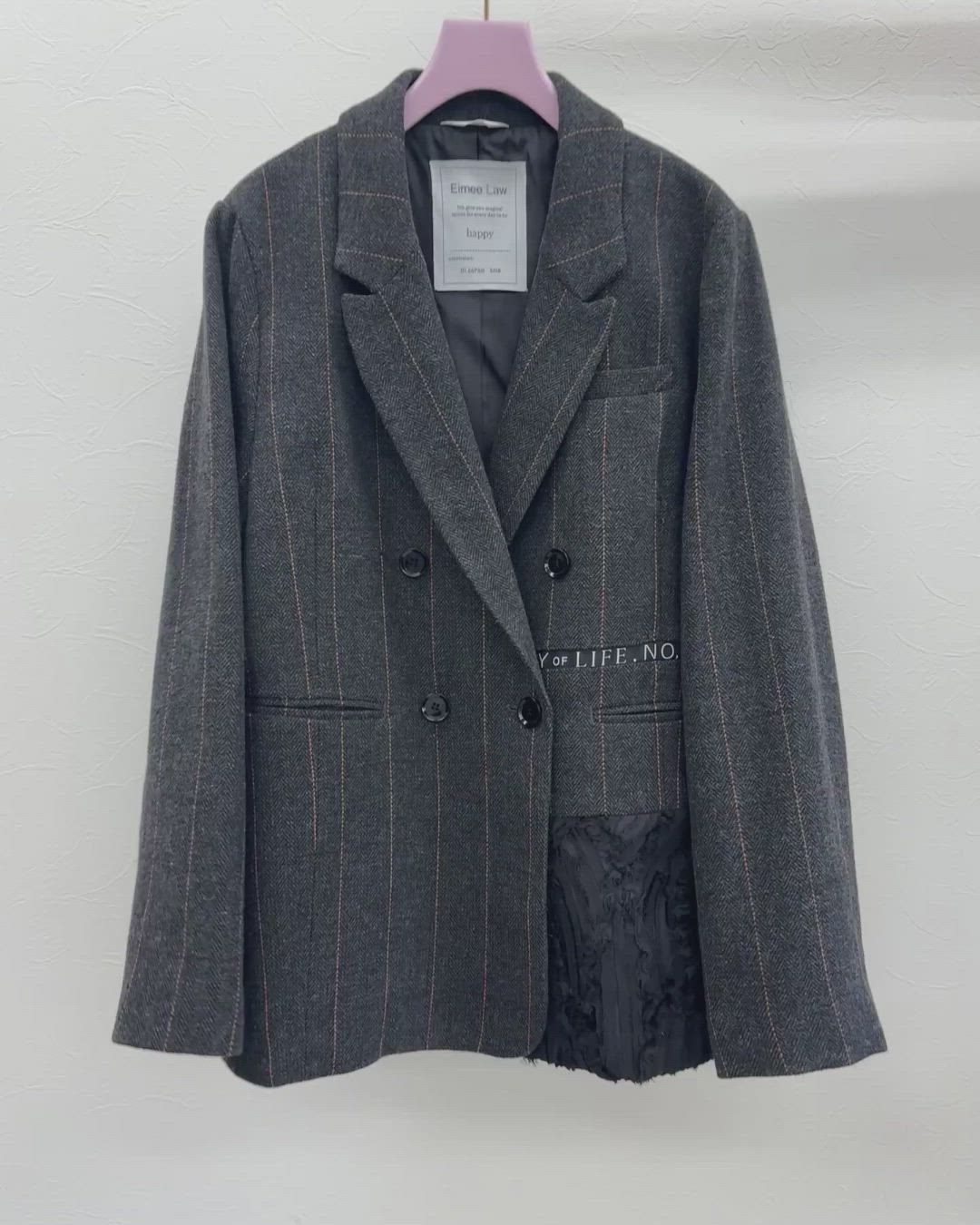 セール】チェックツィード ロゴテープジャケット（テーラード