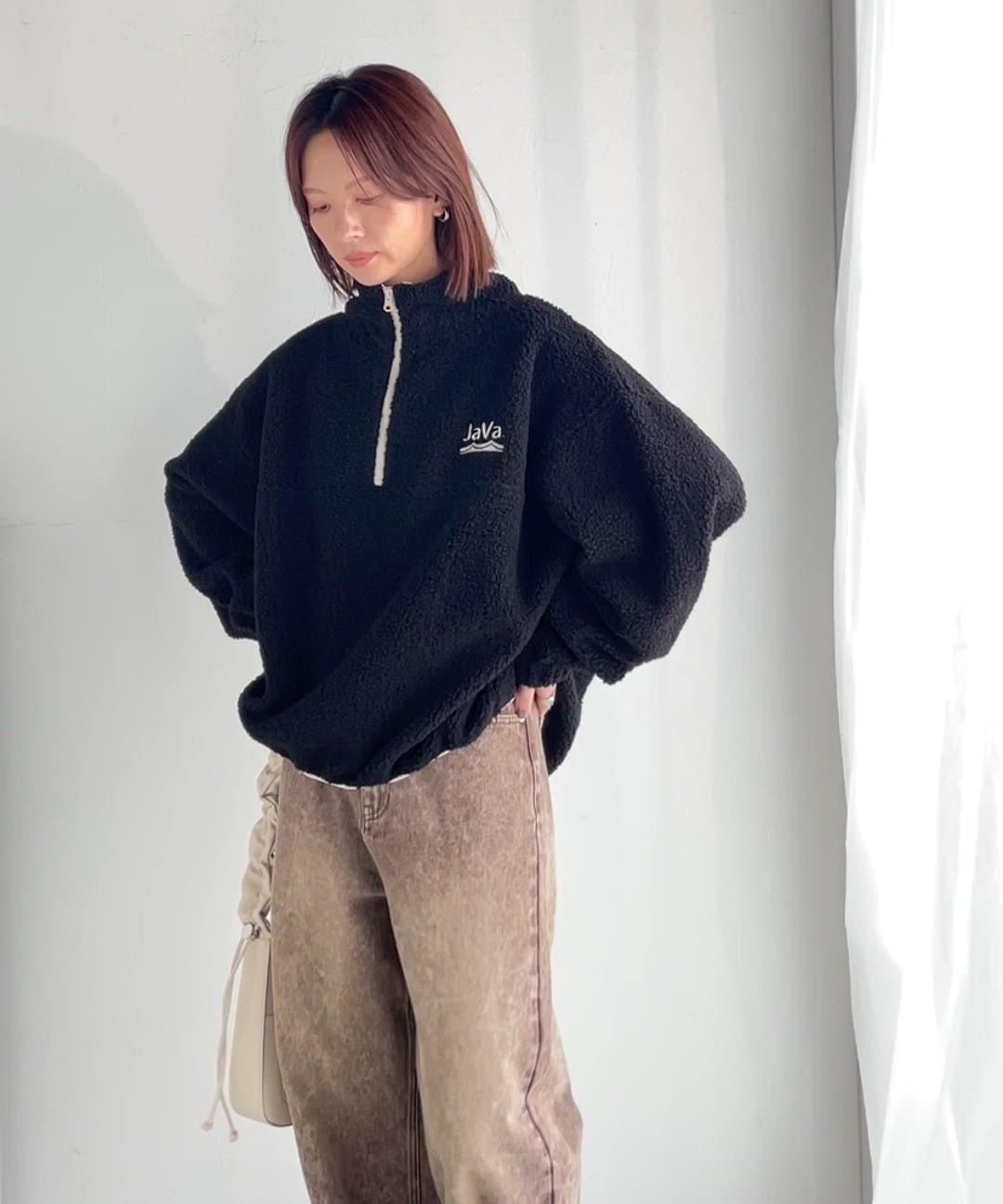 セール】《JaVaジャバコラボ》ボア素材×刺繍でおしゃれ上級者に格上げ