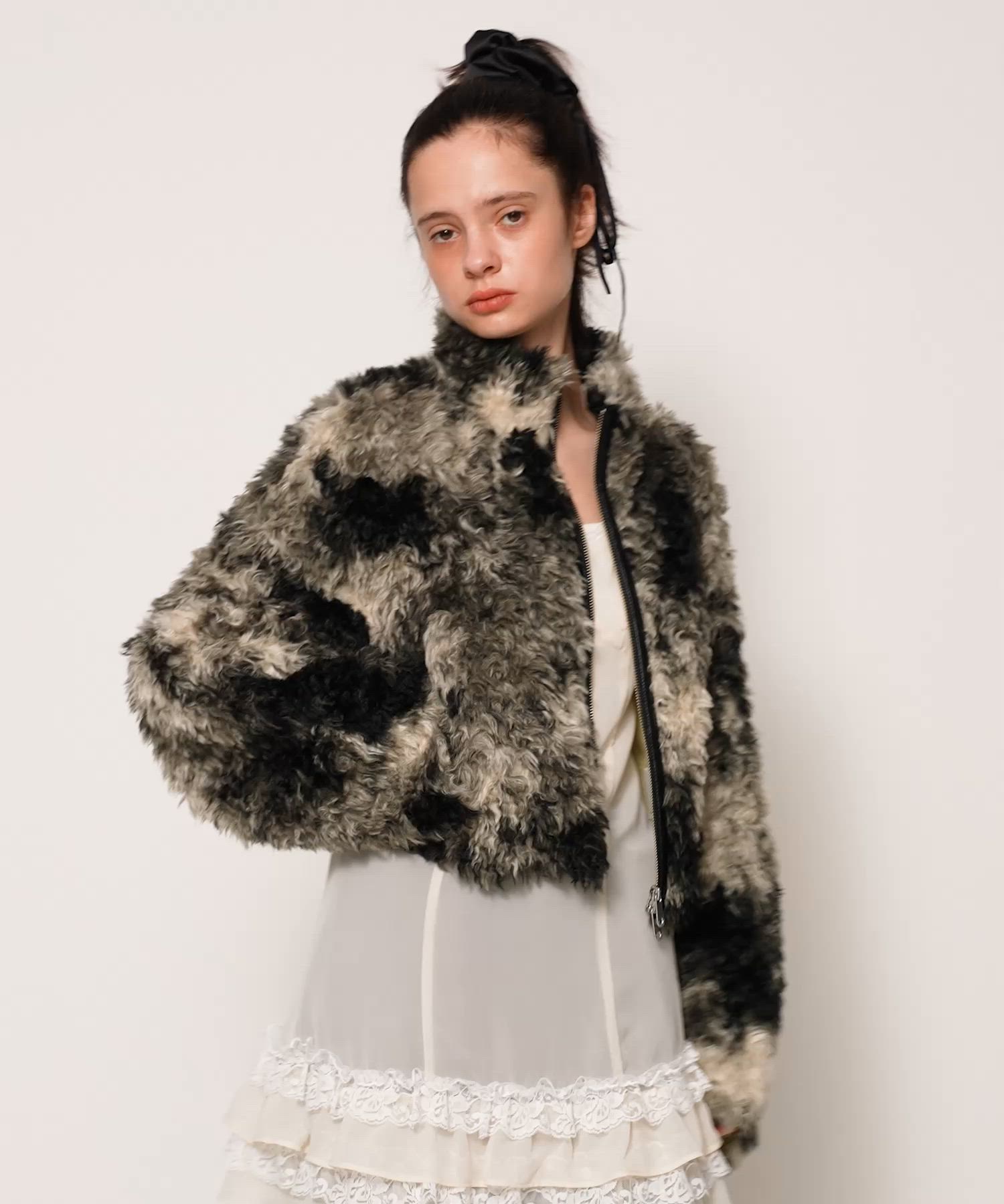 2サイズ展開】CURLED BOA BZ カールド ボア ブルゾン 冬服 クリスマス