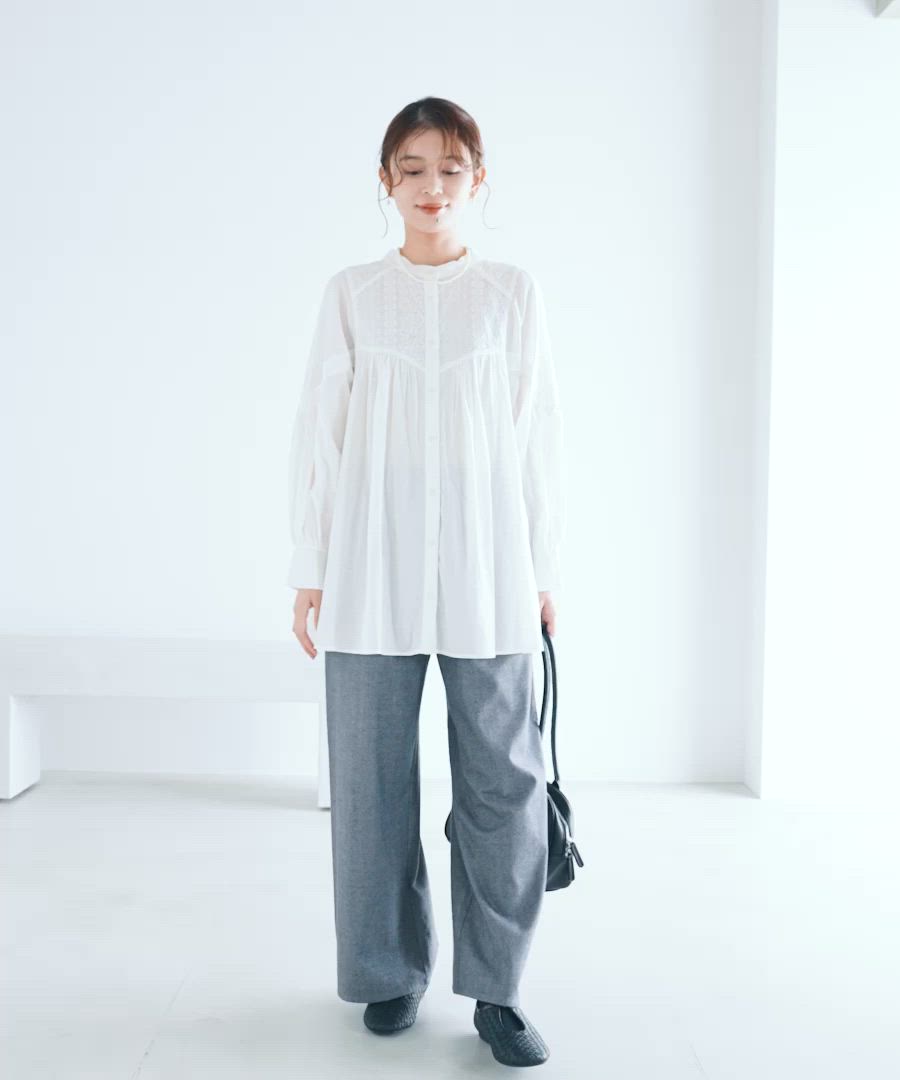 セール】コットンやわらか刺繍ブラウス 《オケージョン2025AW