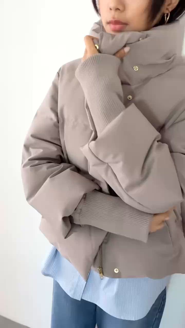 WEB Domani掲載】袖リブシームレススタンドダウン/ロングセラー/定番