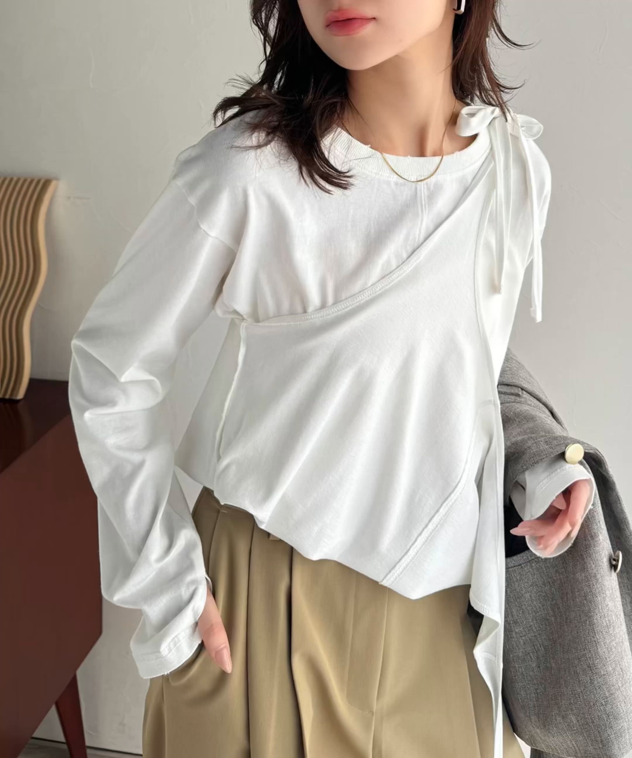 The Envoy Professionals 長袖カットソー モックネックポンチ長袖カットソー（Tシャツ/カットソー）｜ETELIO