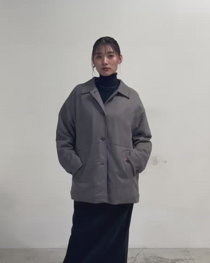 forksy.】ヴィンテージライク中綿入り衿付きカーコート（その他