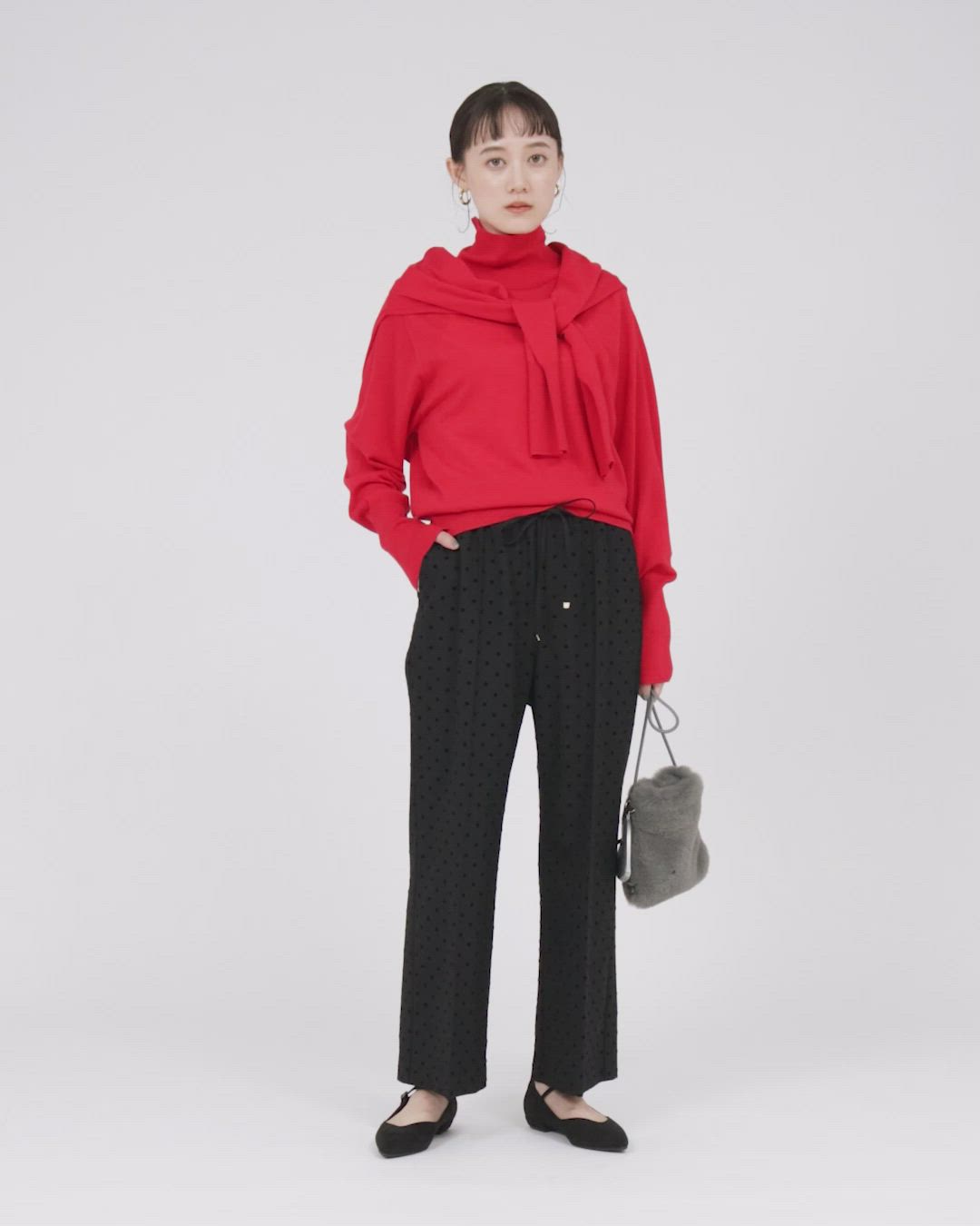 結論シリーズ】ニーハイフレアパンツ ウラキモウ ドット［size SHORT