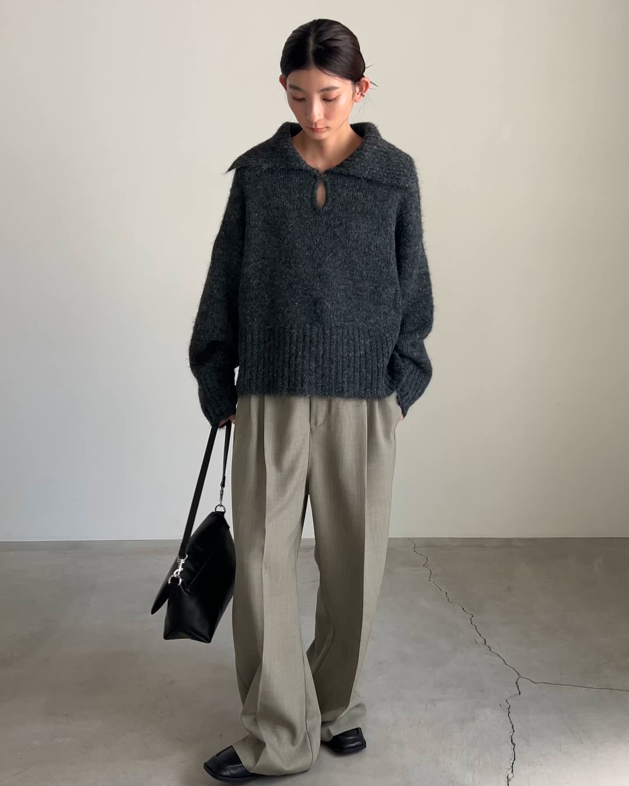 セール】ビッグカラーキーネックニット（ニット/セーター）｜select