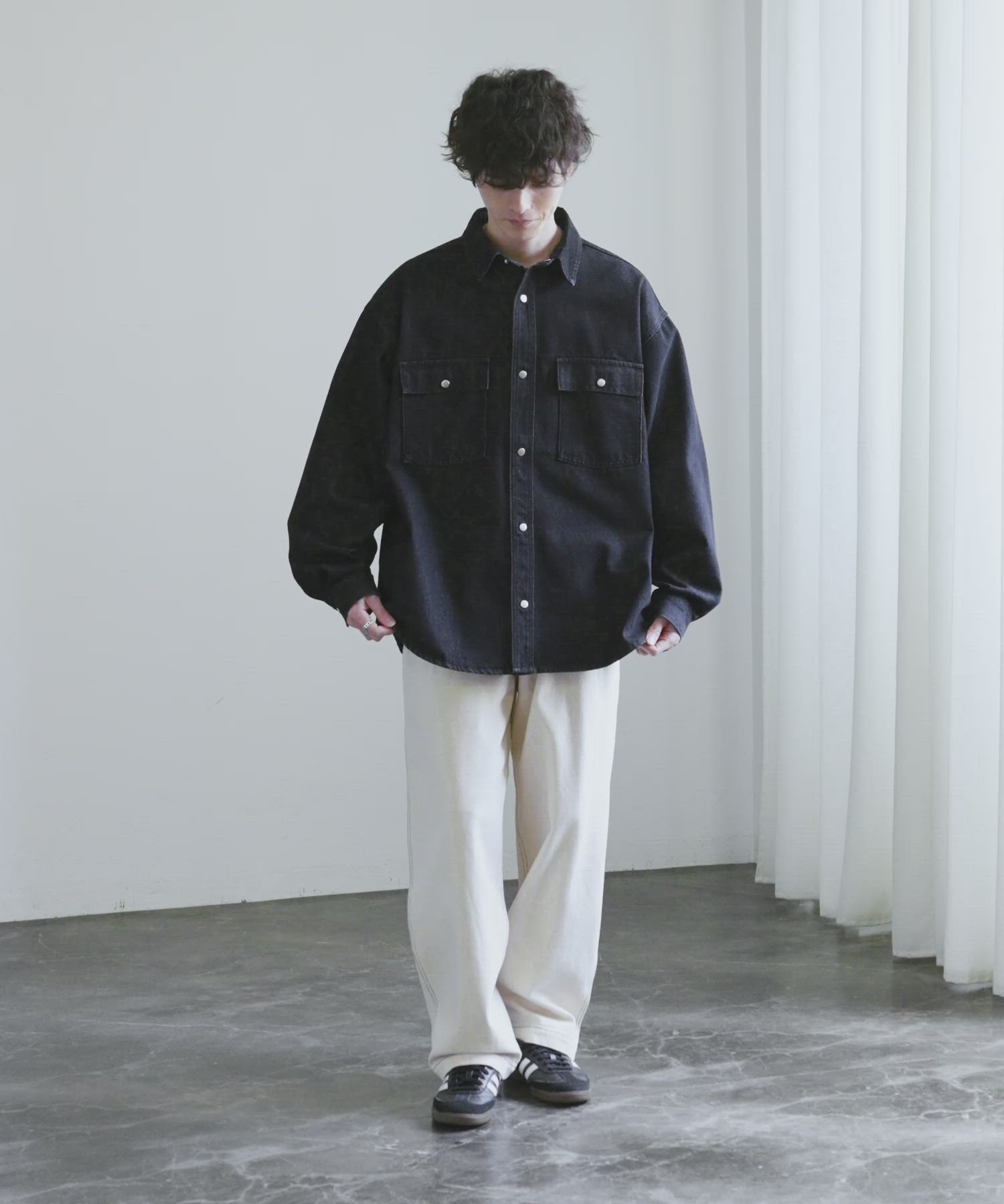 90s WORK MRK DENIM プルオーバー デニムジャケット L シャツ セール】ヴィンテージライク オーバーサイズデニムワークシャツ