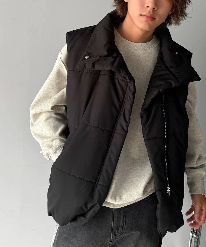 よ*し様 コルマー　キルテッドダウンベスト（LL）新品未使用 セール】都会的でスタイリッシュ。裾ドロストスタンドネック中綿ダウン