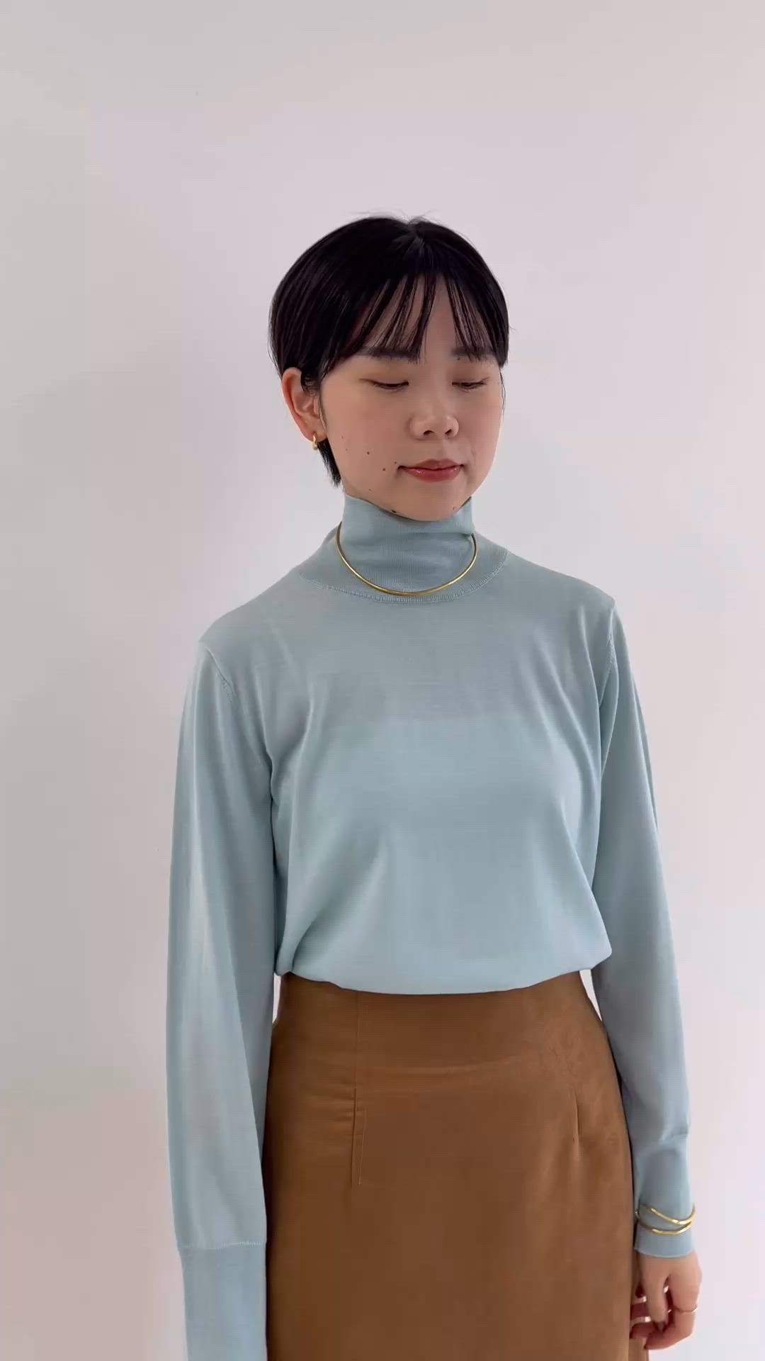 セール】《手洗い可能》18Gウール100%ハイネックプルオーバー（ニット