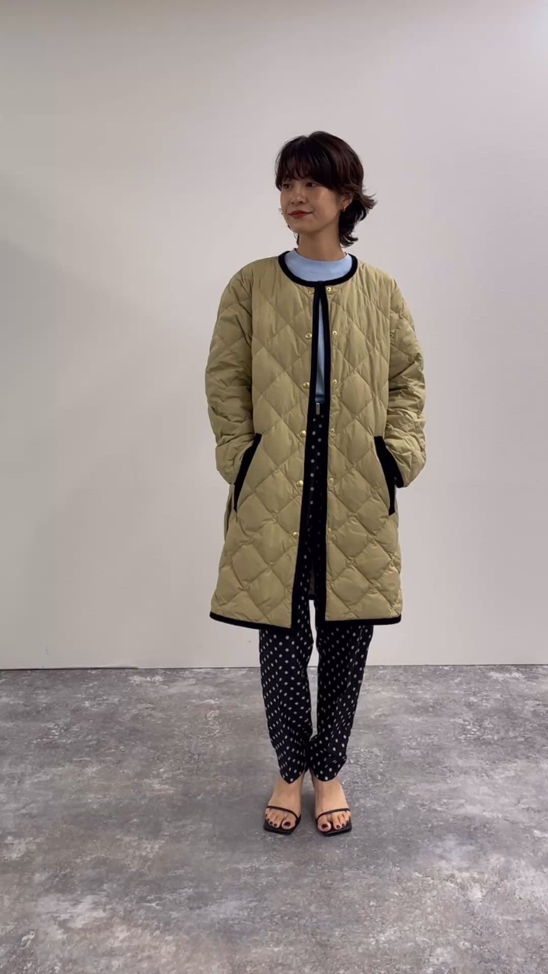 セール】【TAION×LIMONTA】別注ベロアパイピングロングダウン（ダウン