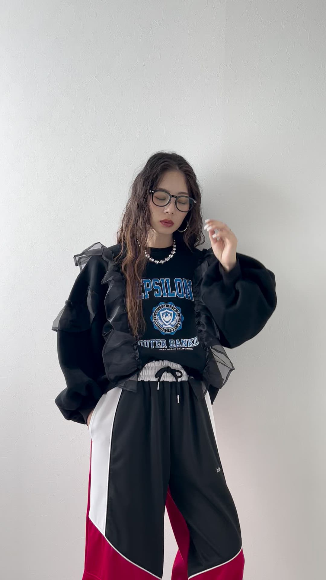 セール】異素材フリル裏起毛スウェット（スウェット）｜bohmal