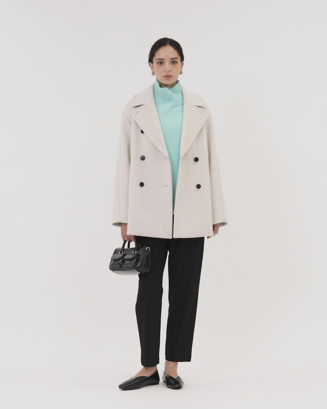 size SHORTあり］＜1_OF MINE＞W ピーコート（ピーコート）｜green