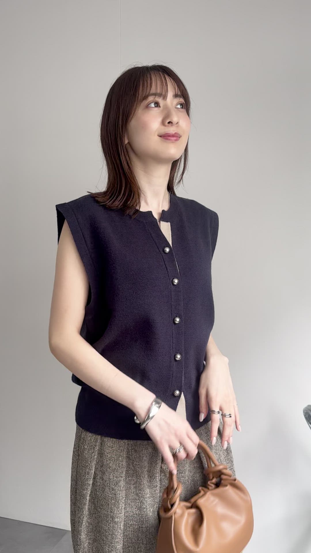 セール】配色ニットベスト/ラメニット【動画あり】（ベスト