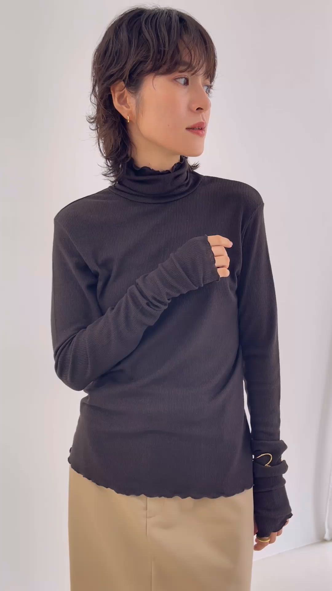 セール】MY STANDARD ウォッシャブルリブタートルネック（Tシャツ