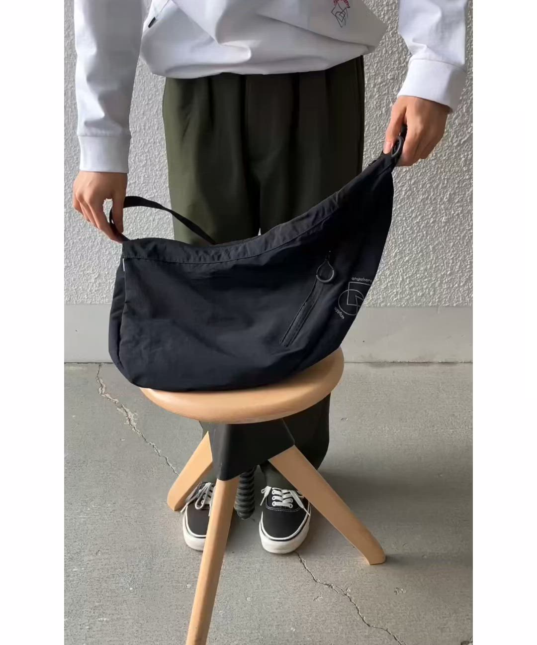 SHIPS any: リップストップ ナイロン ロゴ 刺繍 クレッセント