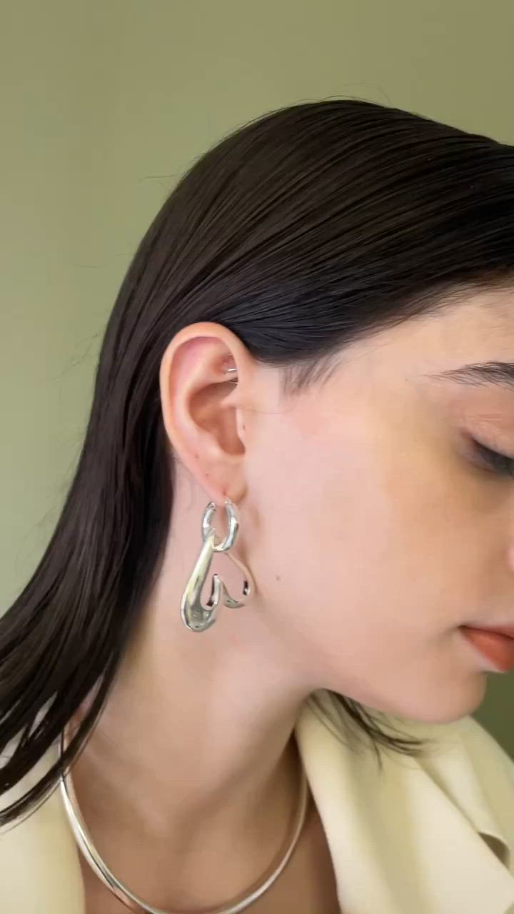 金属アレルギー対応】Heart Asymmetry Pierce/ハートアシンメトリー