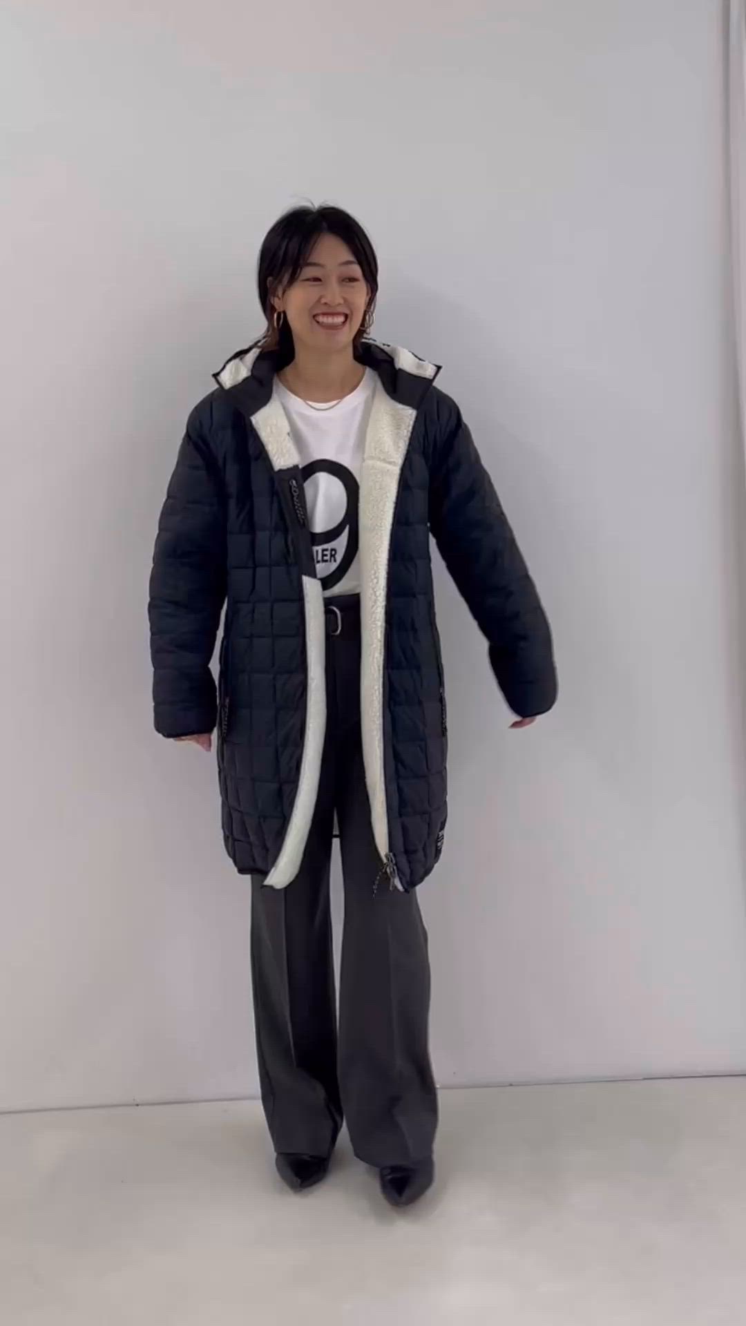 ◇【WEB限定】【TAION/タイオン】別注ボア×ダウンフードコート