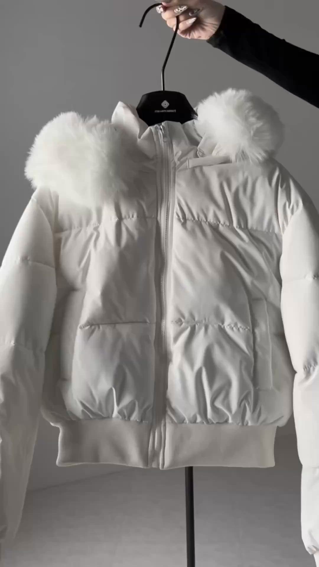 3color 】フェイクファーフーディショートコート ／ fake fur hoodie