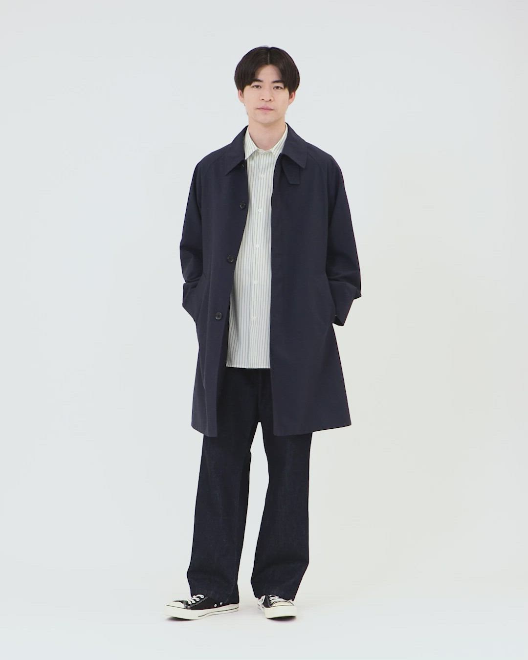 ナイロンオックス ステンカラーコート ‐撥水‐（ステンカラーコート