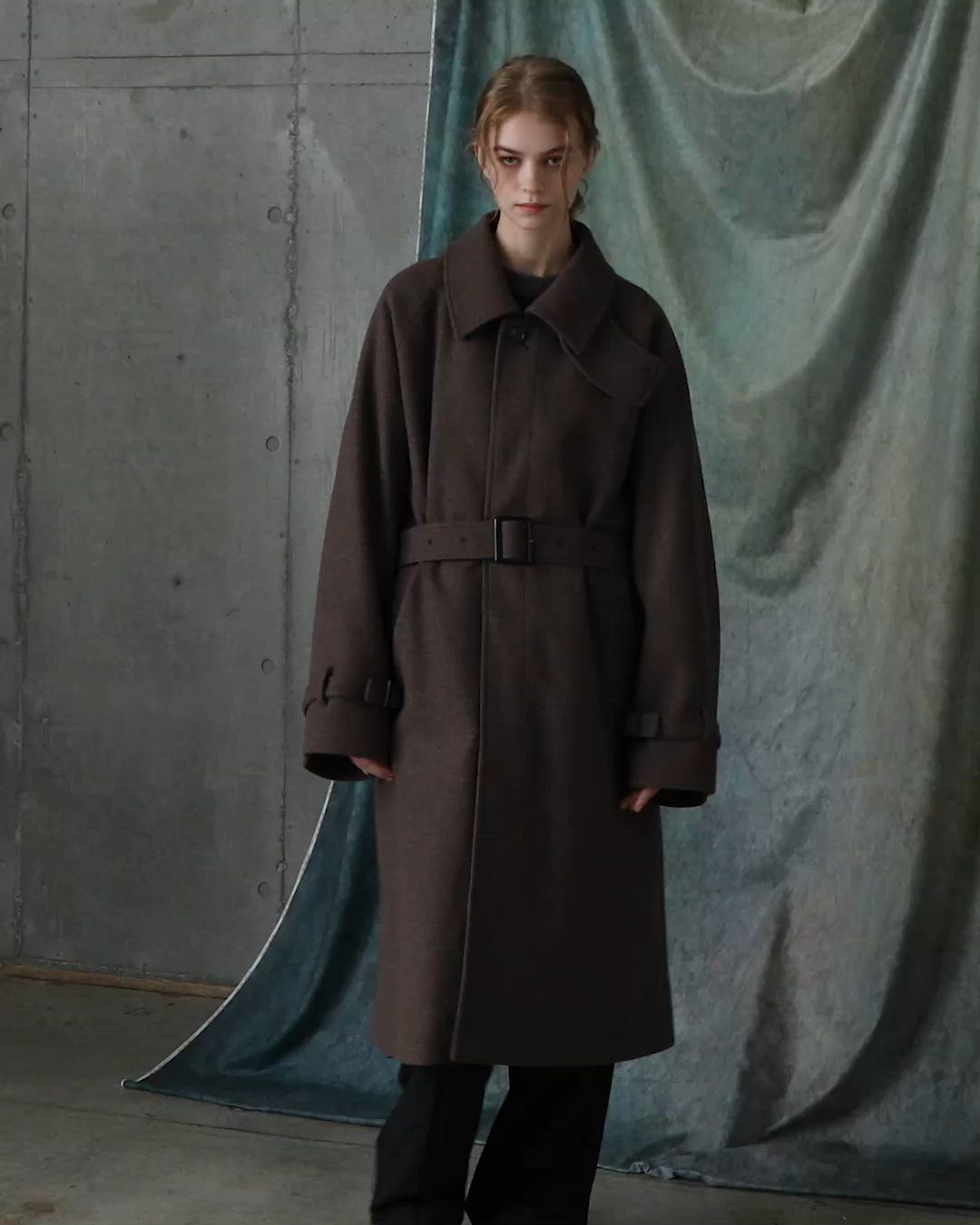 SERACE】2way over melton soutien collar coat / 2wayオーバー