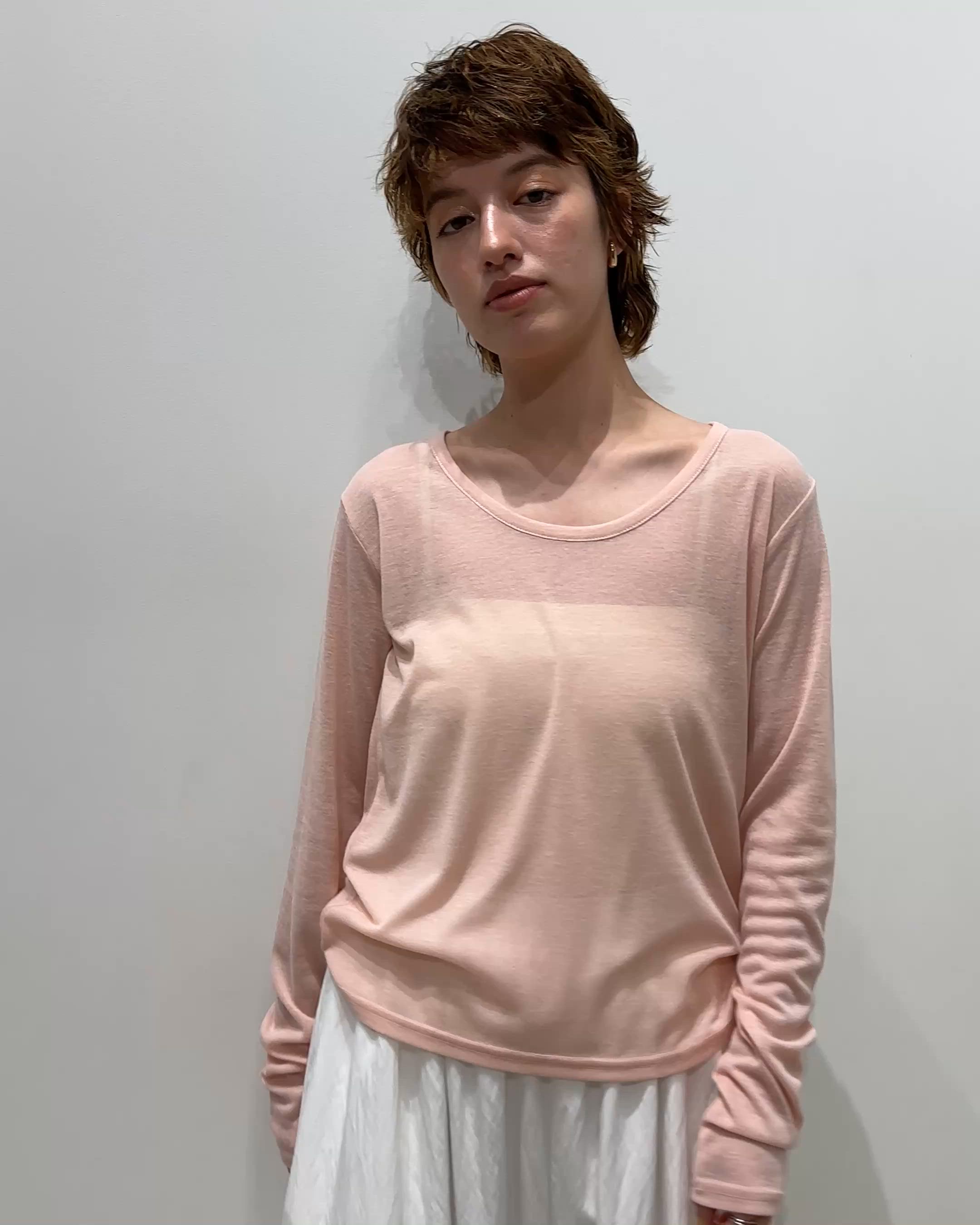 ラウンドネックシアートップス（Tシャツ/カットソー）｜select MOCA