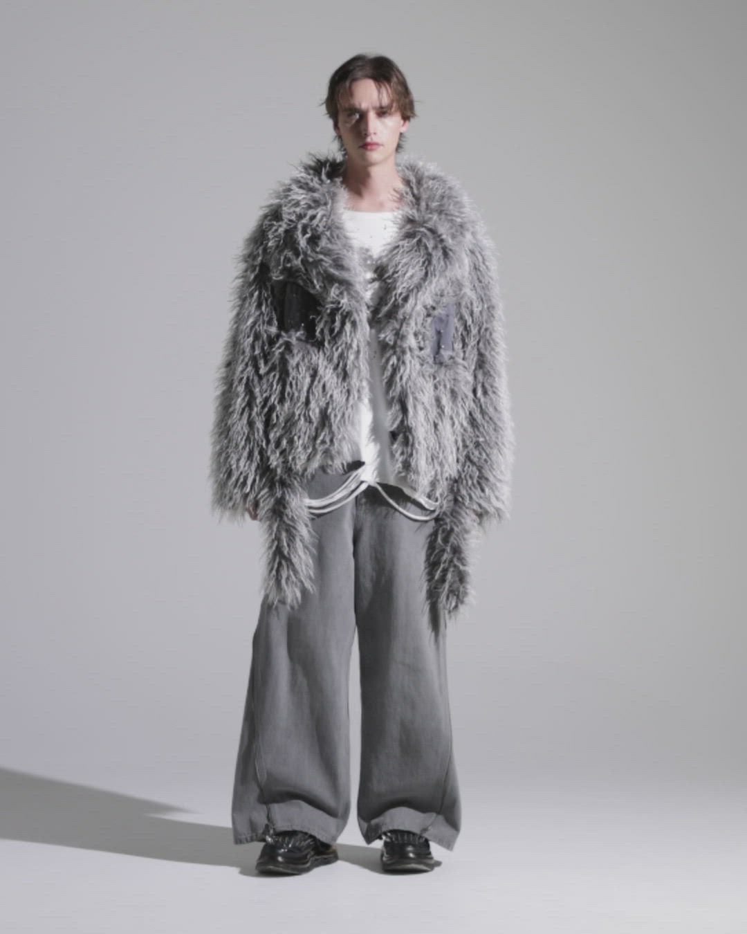 【GRANCY】/ファーボアライダースジャケット GRANCY】Fur Boa Riders Jacket / ファーボアライダースジャケット