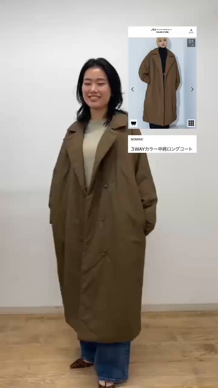 3WAYカラー中綿ロングコート（ダウンジャケット/コート）｜NOMINE