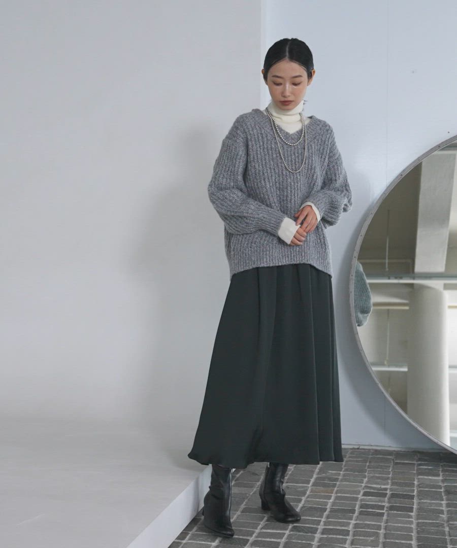 セール】3.5ゲージVネックニットプルオーバー / 577993（ニット