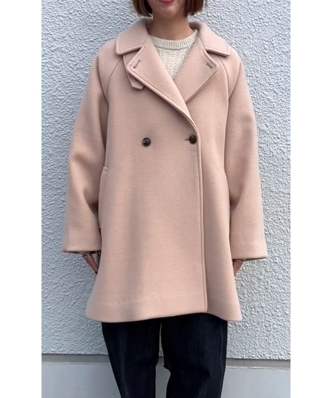 WEB限定】SHIPS any: PURE WOOL スタンド & テーラード ハーフ コート