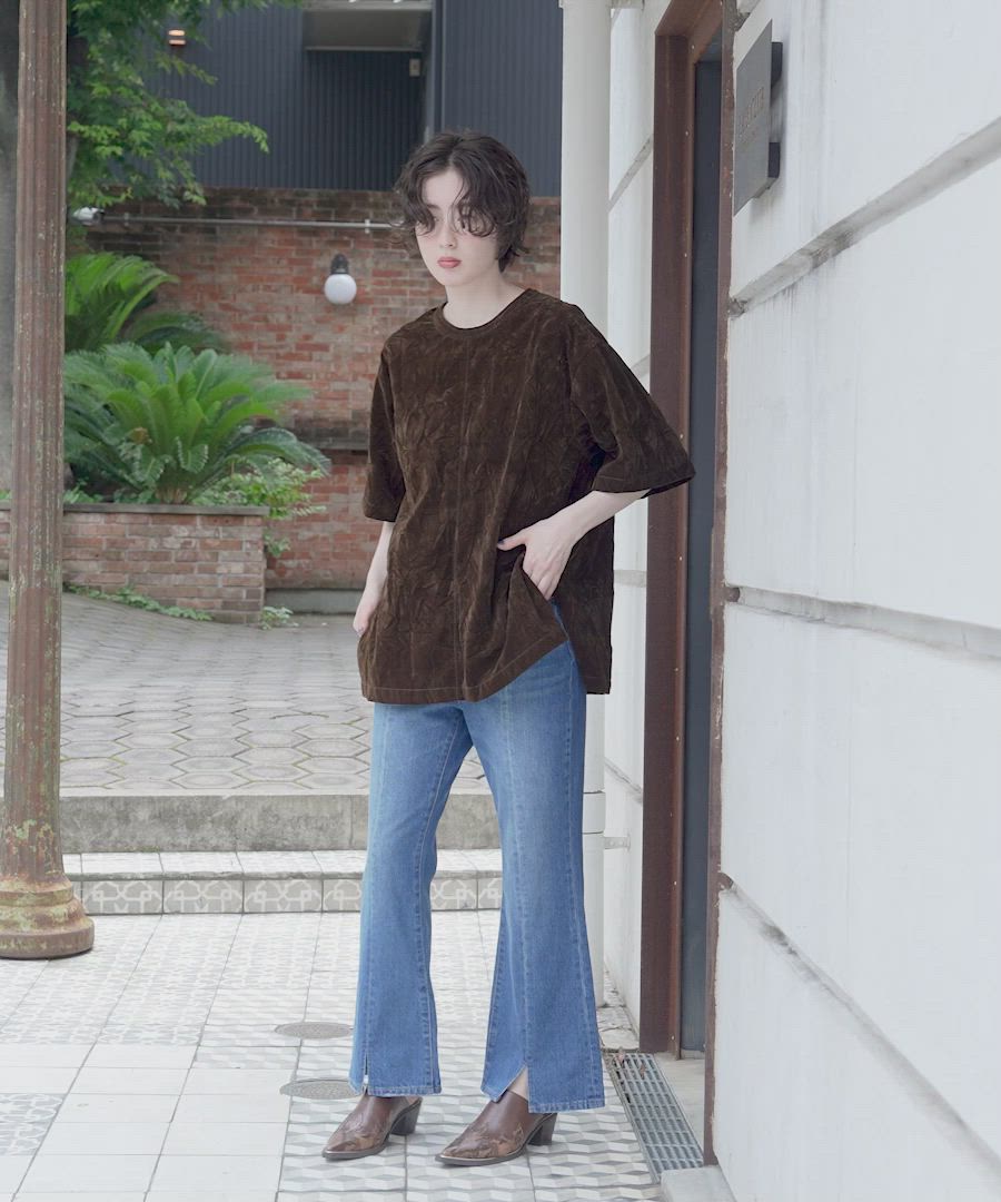 【美品】大阪送料無料★3か月保障付★2023年★AQR-14P★SR-217 セール】ベロアTEEブラウス（シャツ/ブラウス）｜niko and