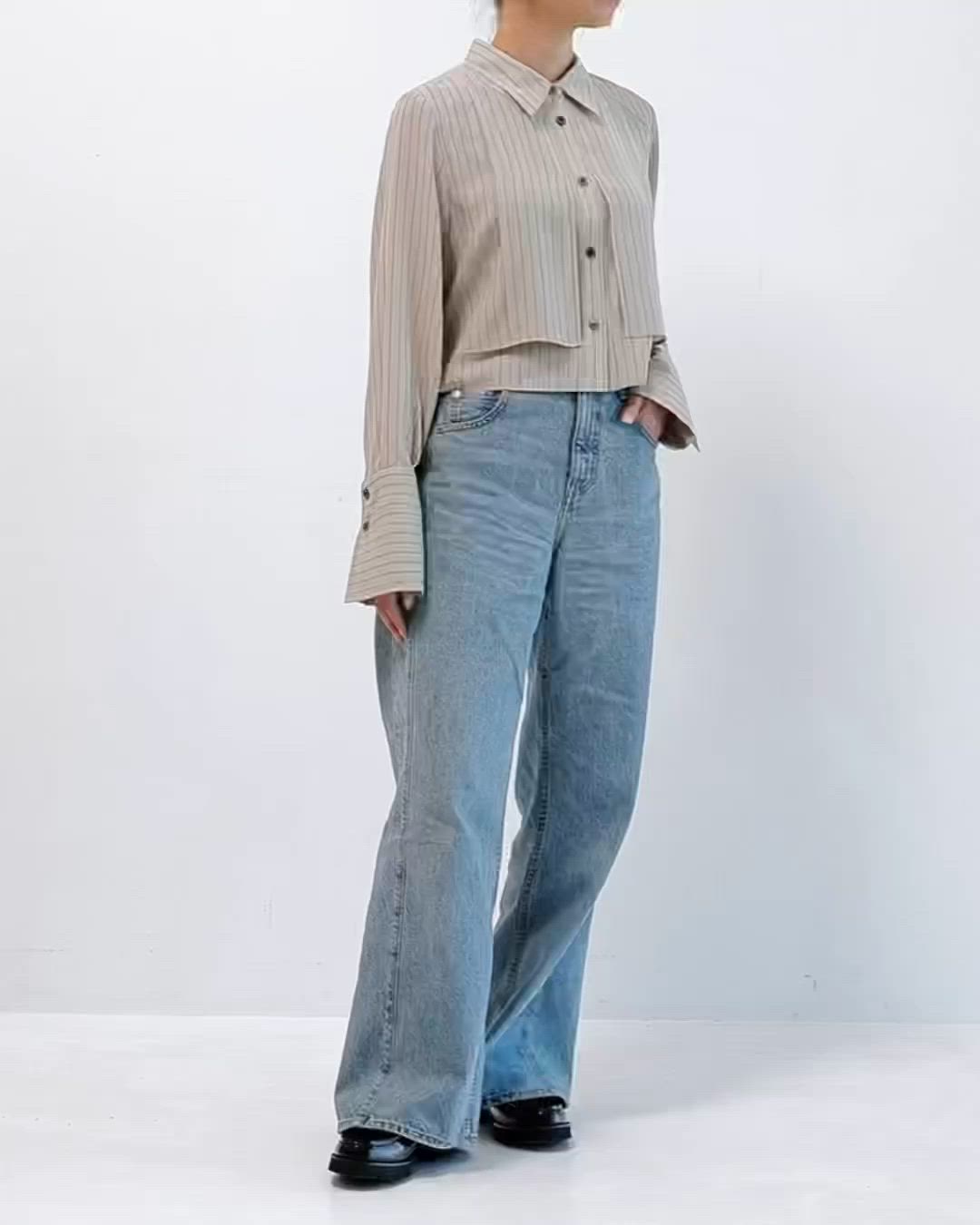 オーバーヨーククロップドシャツ（シャツ/ブラウス）｜PUBLIC TOKYO