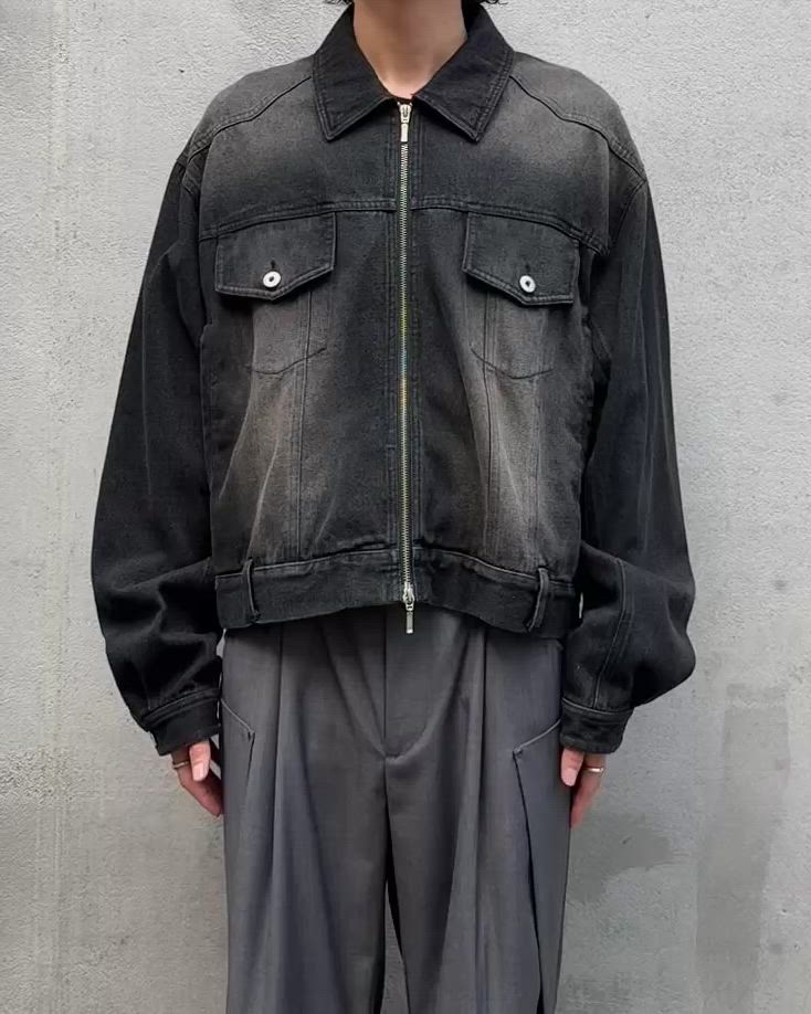 セール】【Neucon/ニューコン】クロップドボリュームショートZIPデニム