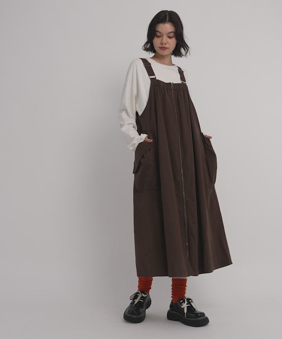 ポケットZIPジャンパースカート（ジャンパースカート）｜niko and