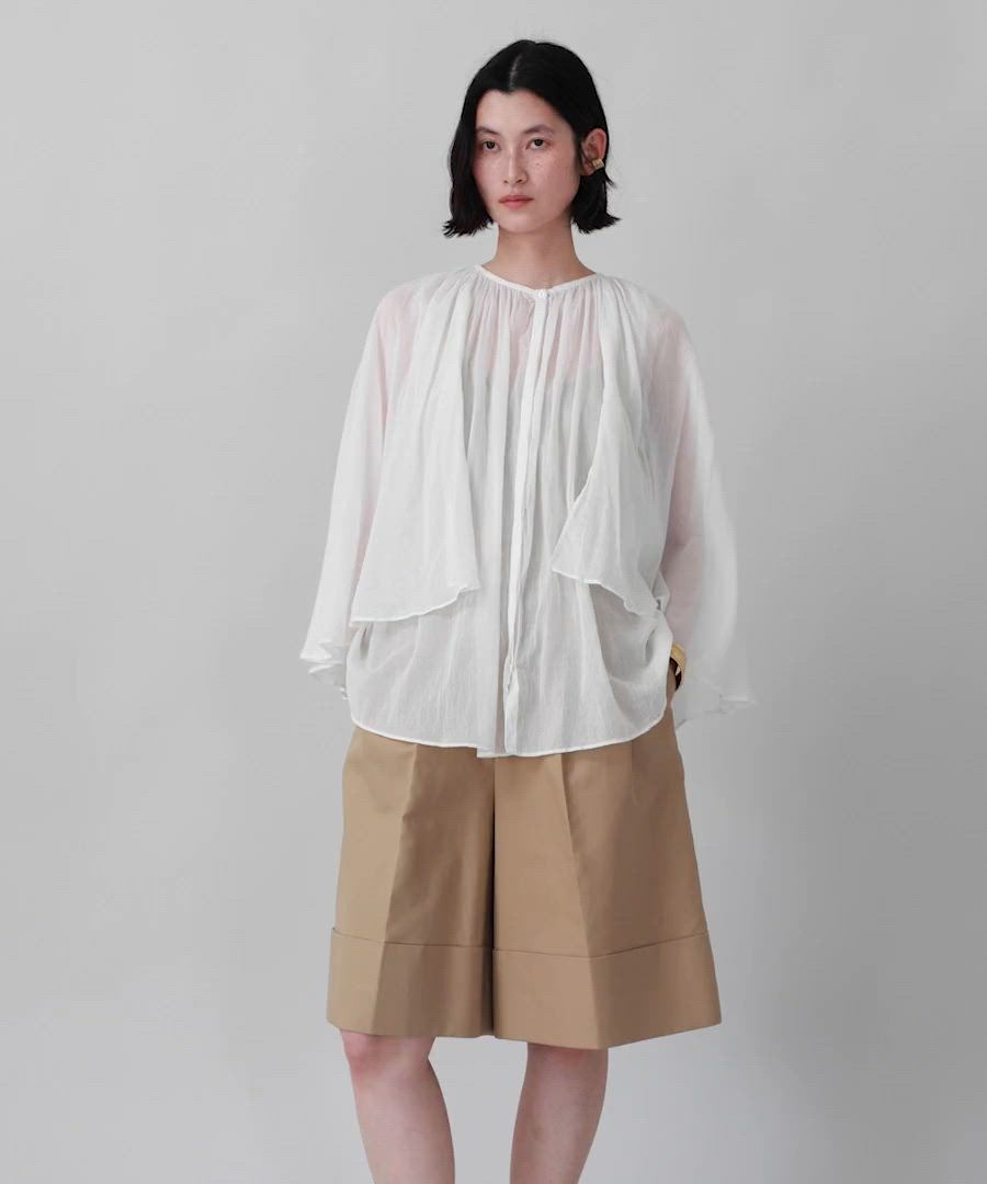 Curensology 2025SS カディライクケープブラウス　ホワイト Curensology(カレンソロジー)/カディライクケープブラウス（シャツ