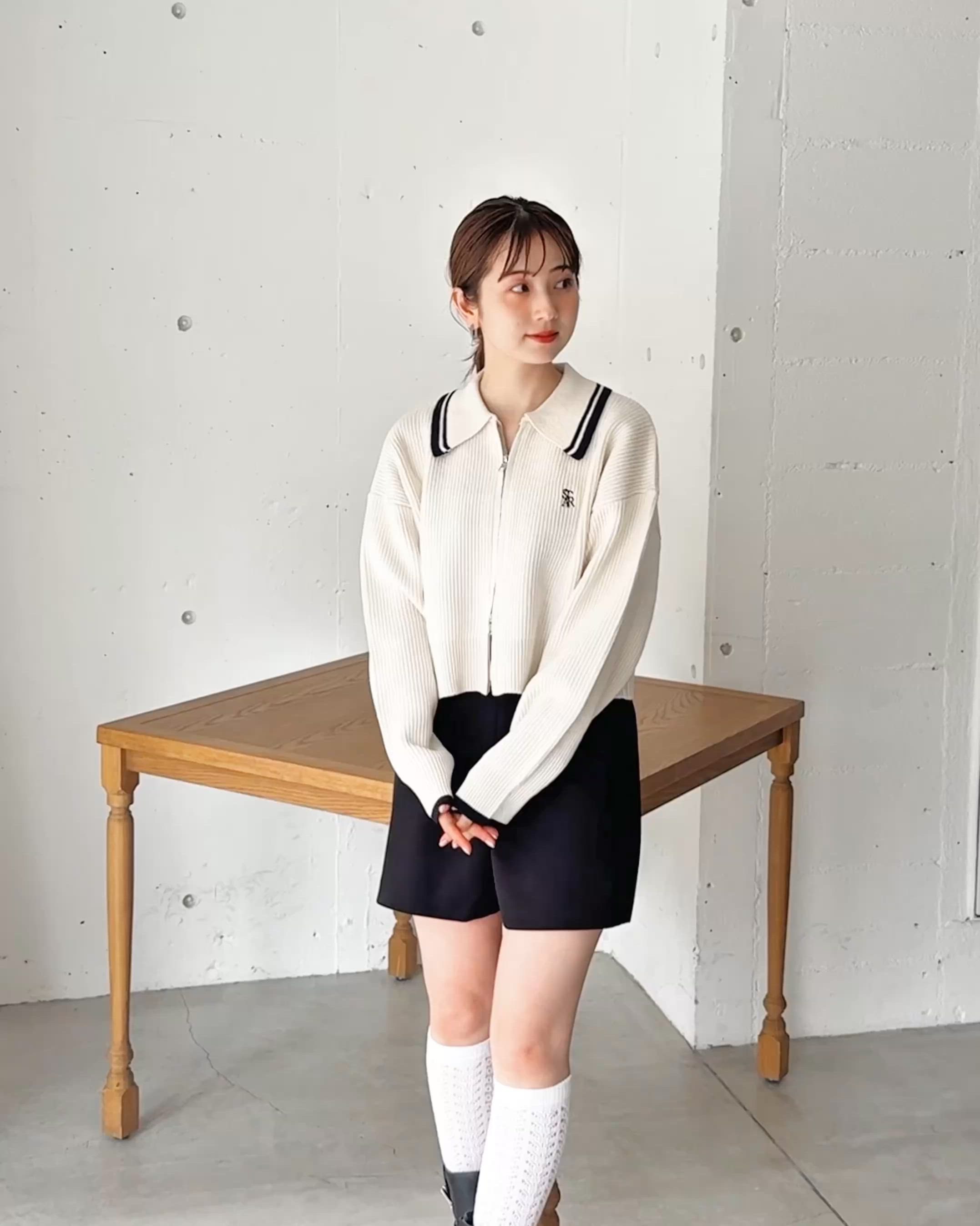 セール】【2025AW新色登場】ライン衿ジップブルゾン（ニット/セーター