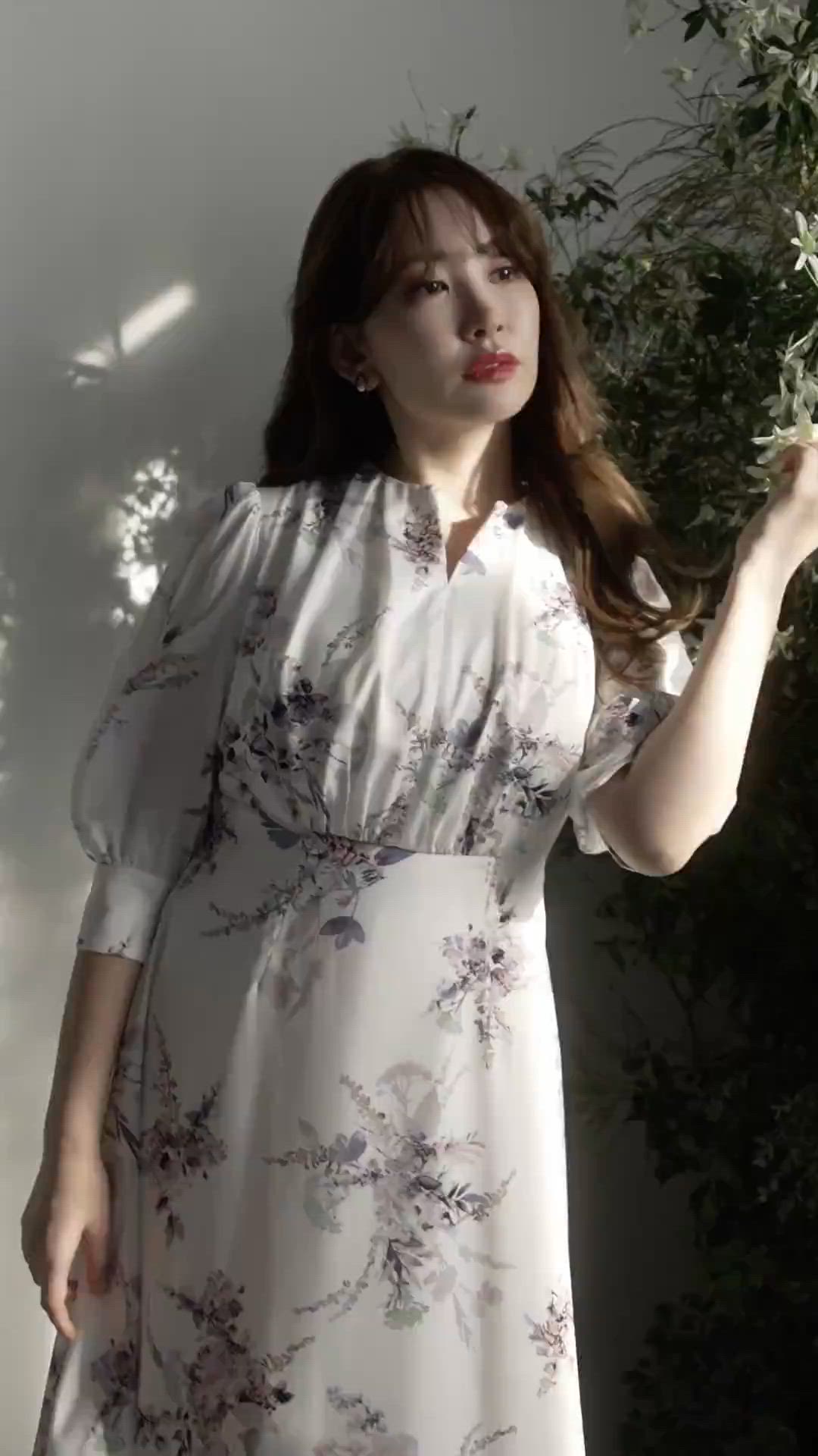 French Bouquet Puff Sleeve Dress（ワンピース）｜Her lip to（ハー