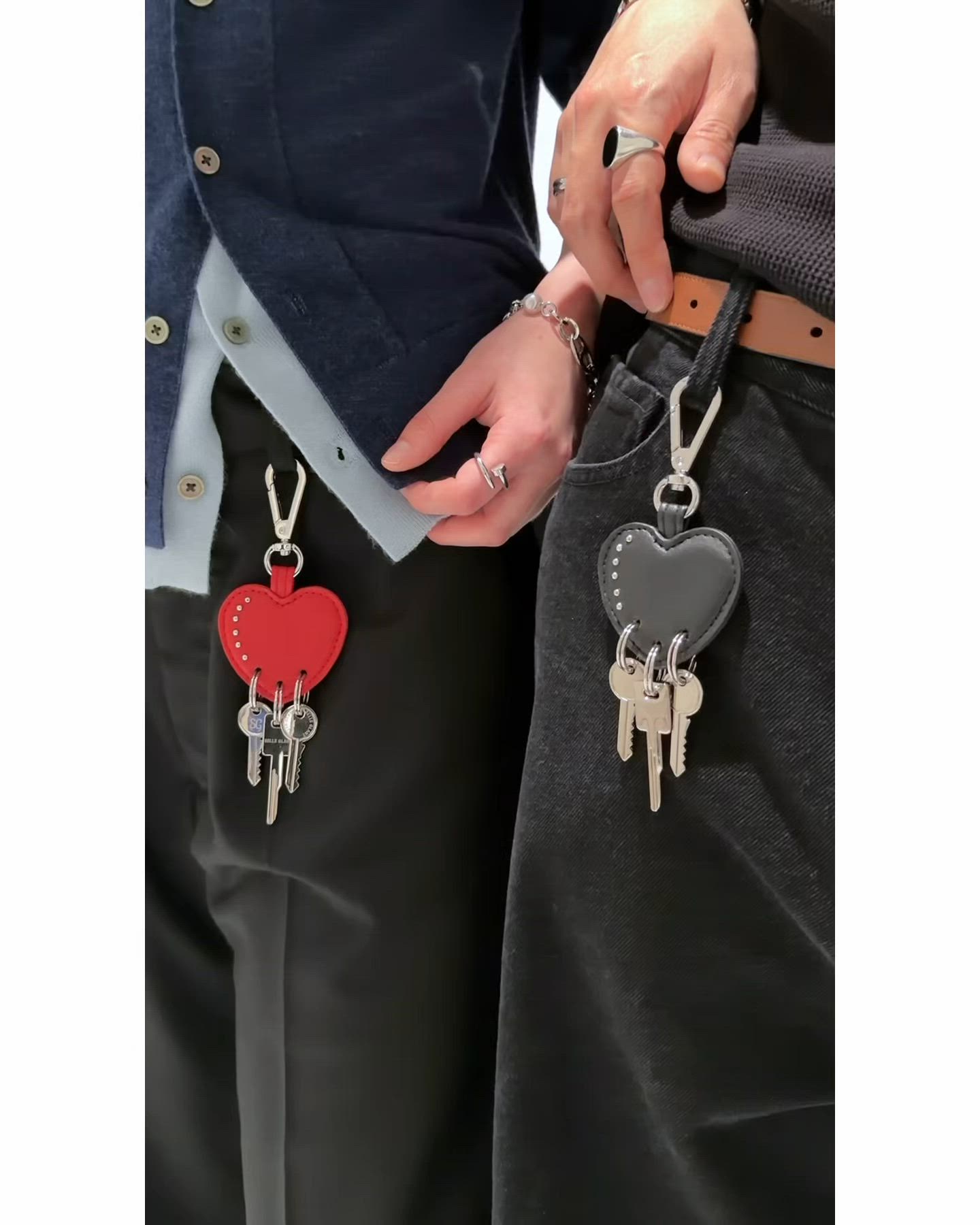 セール】DESIGN HEART CHARM KEYRING / デザインハートチャーム
