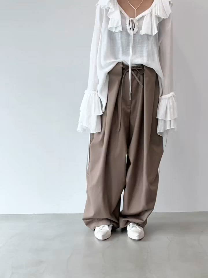 タックベルトループデザイン ボリュームパンツ chw25a046（その他